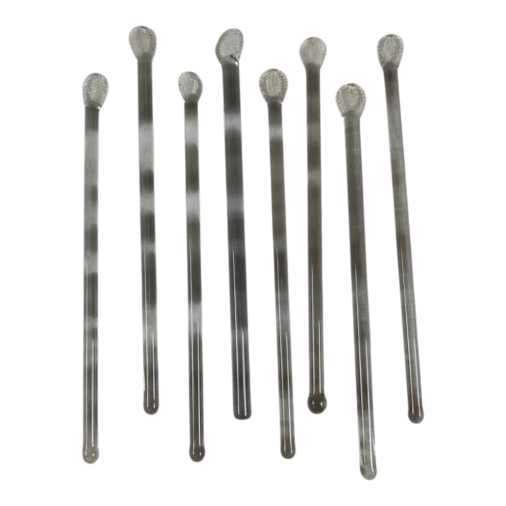 Mid-Century Clear Glass Swizzle Sticks Set of 8